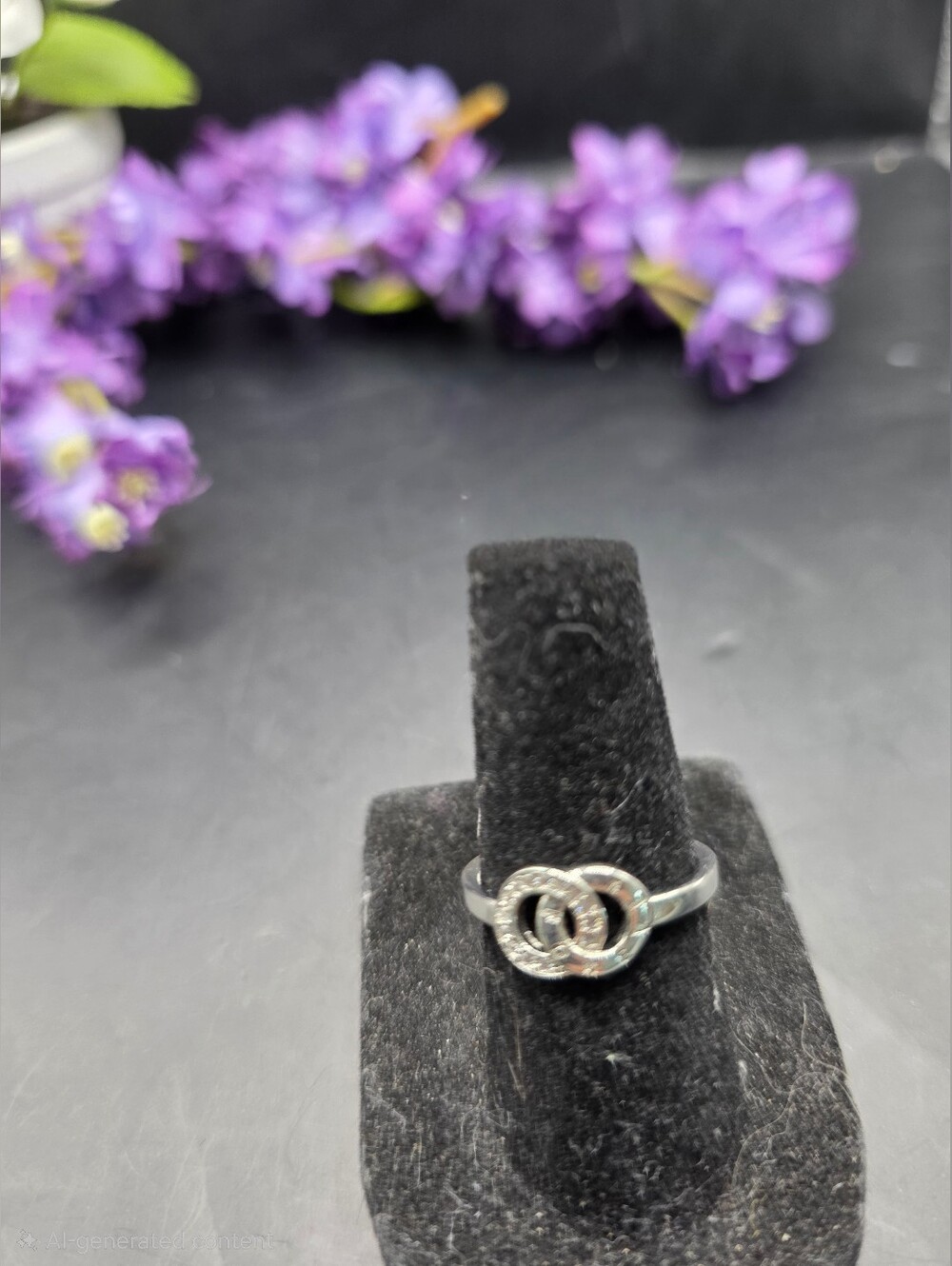 Silver Double Circle Women's Ring - Classic Interlock Design